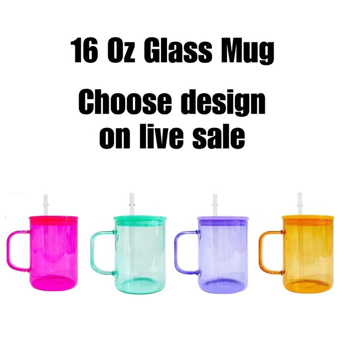 16 Oz Glass Mug