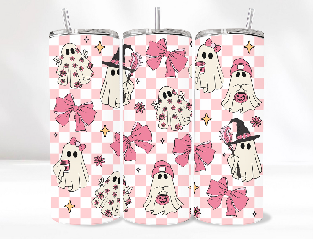 Pink Ghost Tumbler 20 Oz