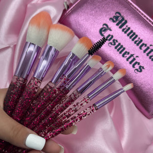 Pink Glitter Makeup Brush Set