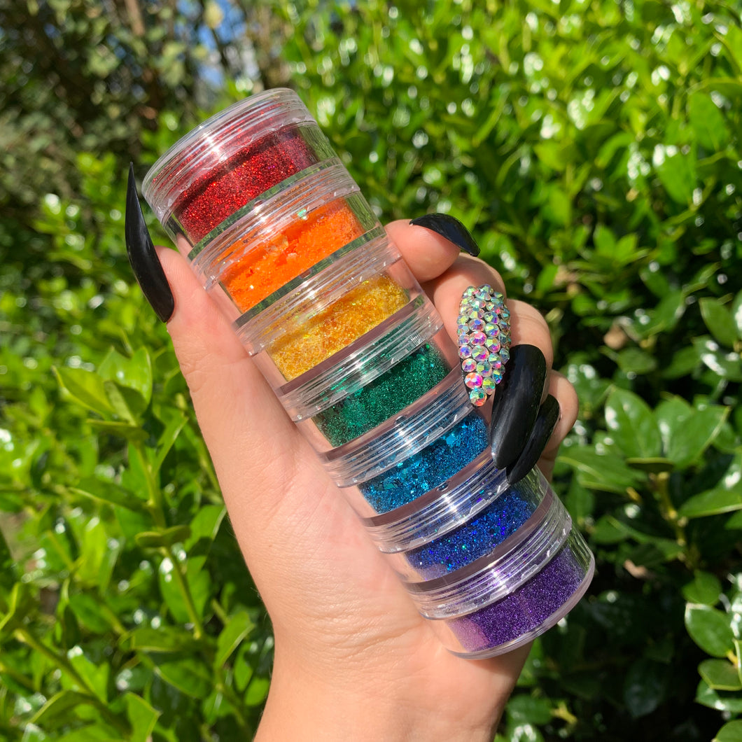 Rainbow Glitter Stack